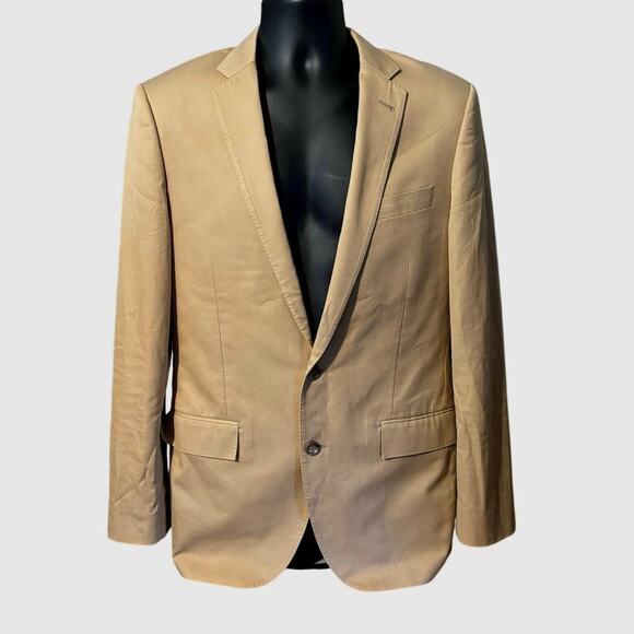 J Crew Size 38R 38 R Ludlow Jacket Blazer Sportcoat Khaki Tan Modern Slim Fit - Picture 1 of 5
